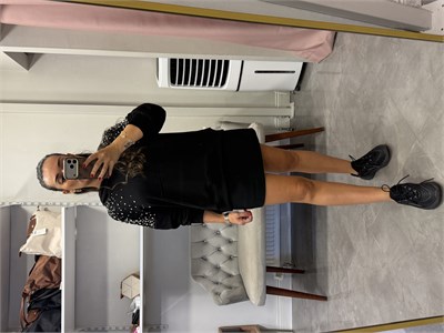 Taş Detaylı Kapişonlu Sweat