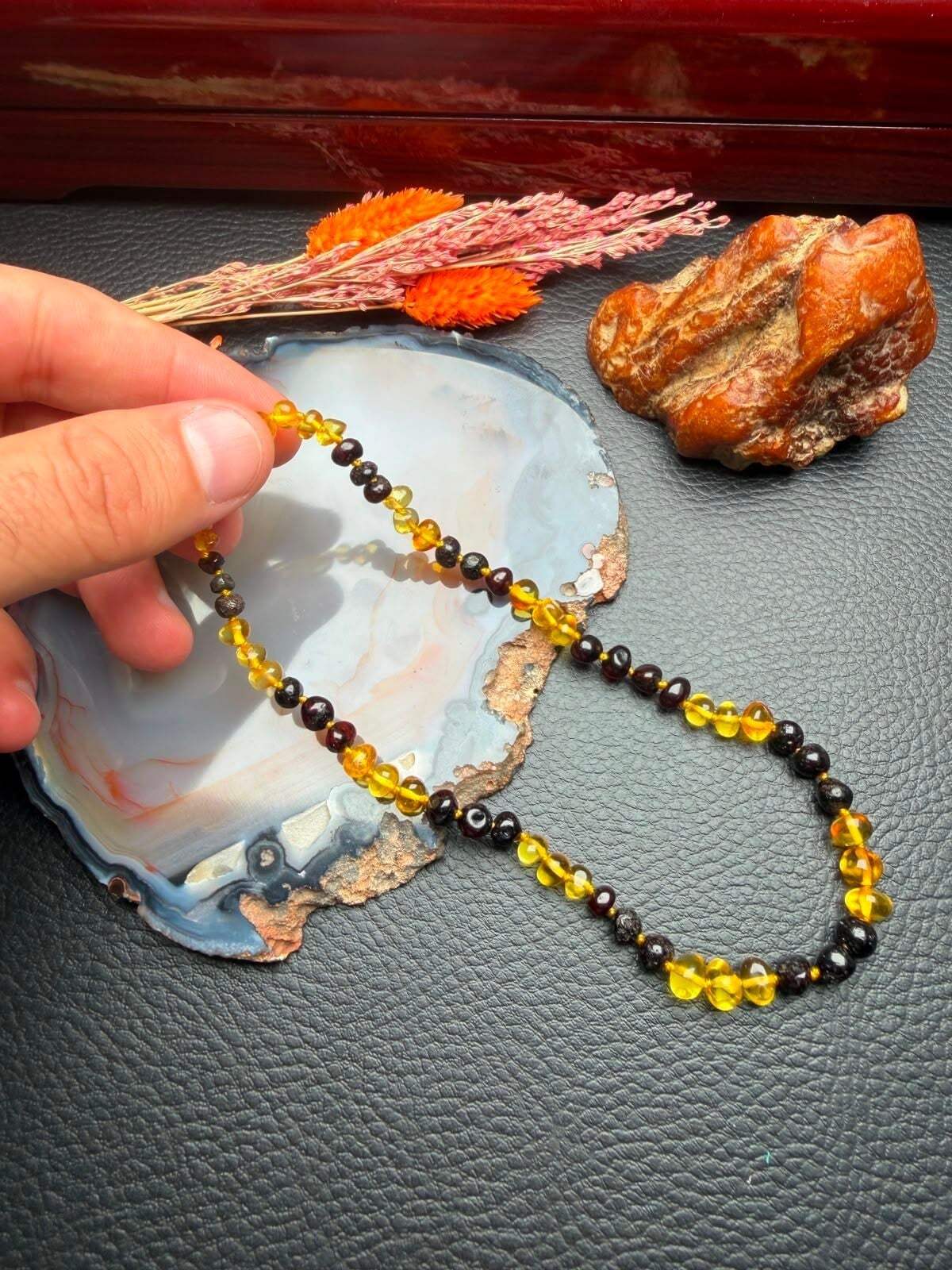 Damla Kehribar Bebek Diş Kolye