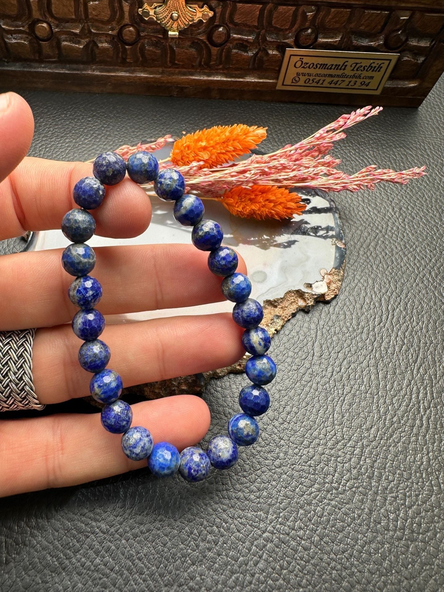 Küre Model Lapis Lazuli Doğal Taş Bileklik