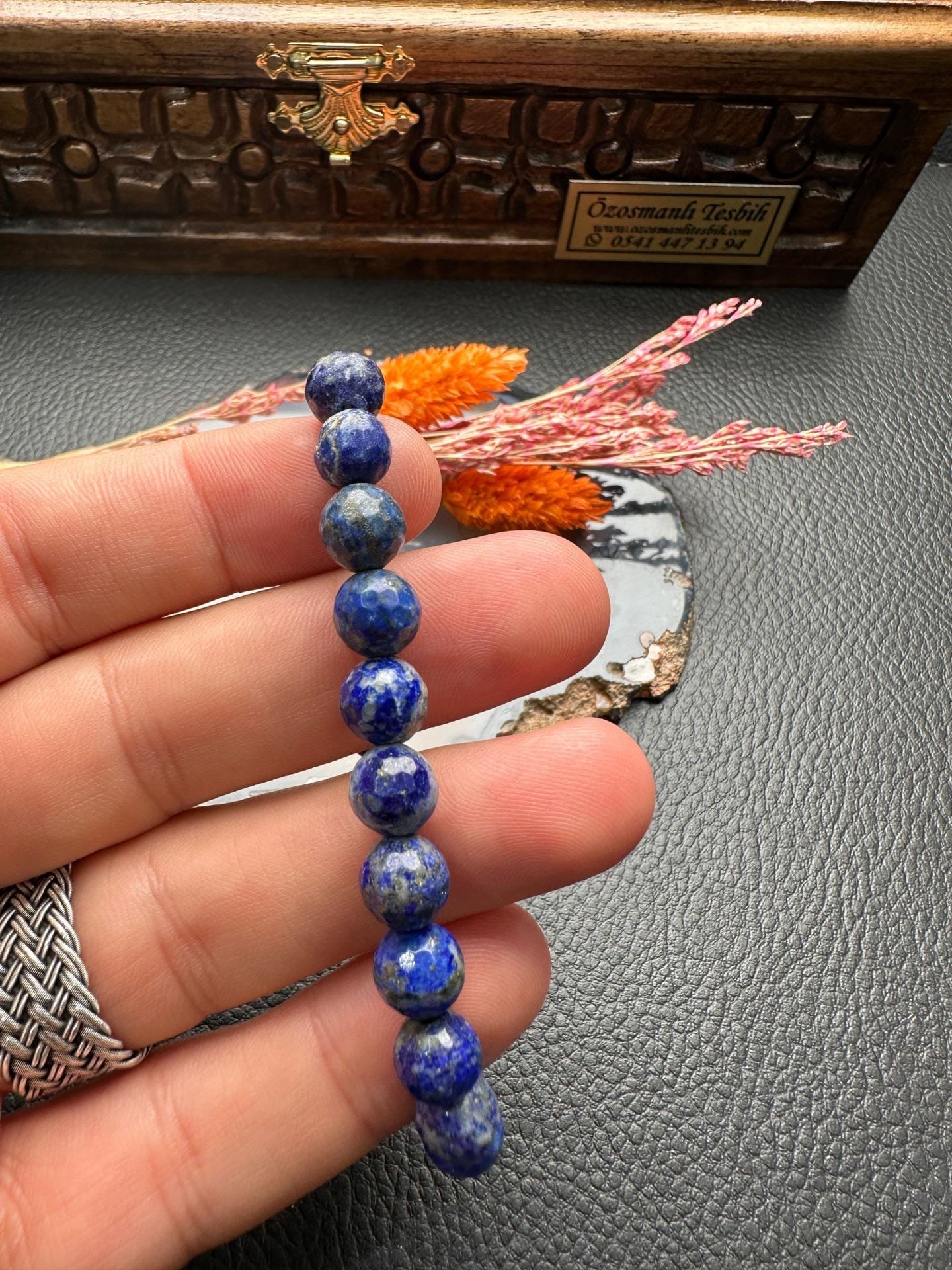 Küre Model Lapis Lazuli Doğal Taş Bileklik