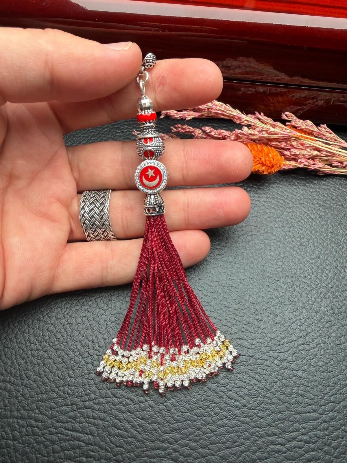 Özel Tasarım Bordo Renk Osmanlı Saray Püskül