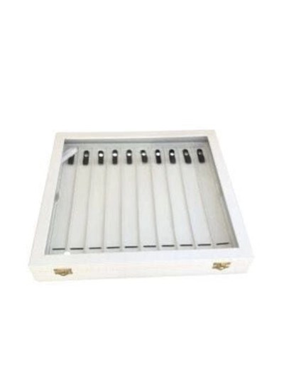Beyaz Renk Camlı 11li Tesbih Kutusu