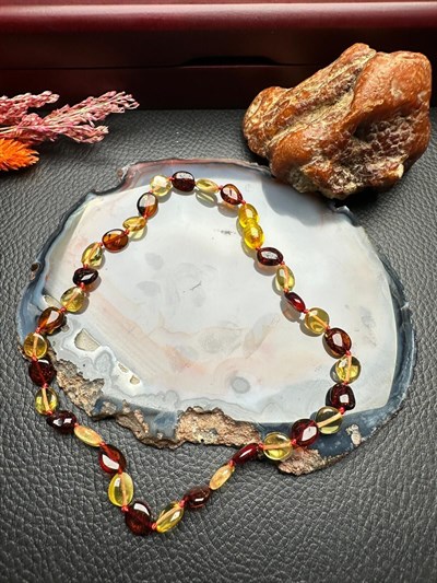 Damla Kehribar Bebek Diş Kolyesi
