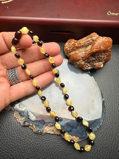 Damla Kehribar Bebek Diş Kolyesi