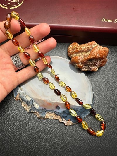 Damla Kehribar Yetişkin Kolye