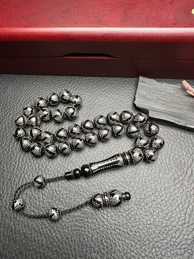 Küre Model Gümüş Yarma Erzurum Oltu Taşı Tesbih
