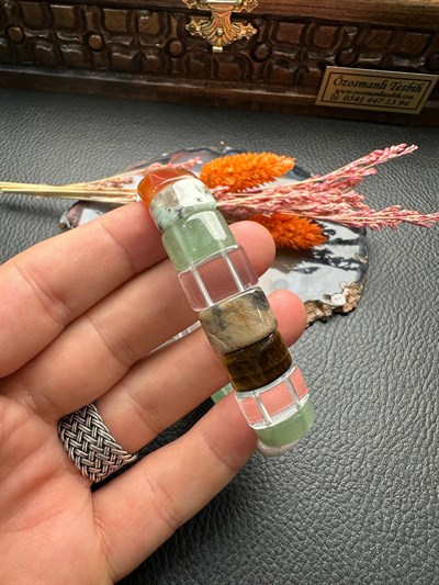 Rolex Model Mix Doğal Taş Bileklik