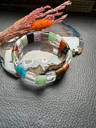 Rolex Model Mix Doğal Taş Bileklik