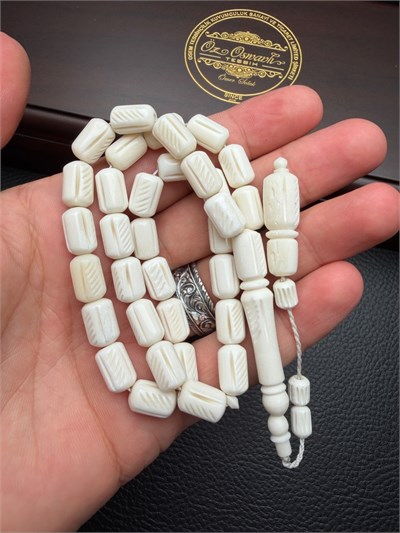 Kapsül Model Kalem İşçilikli Kemik Tesbih