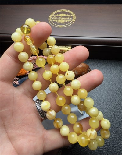 Sarı Renk Damla Kehribar Yetişkin Kolye