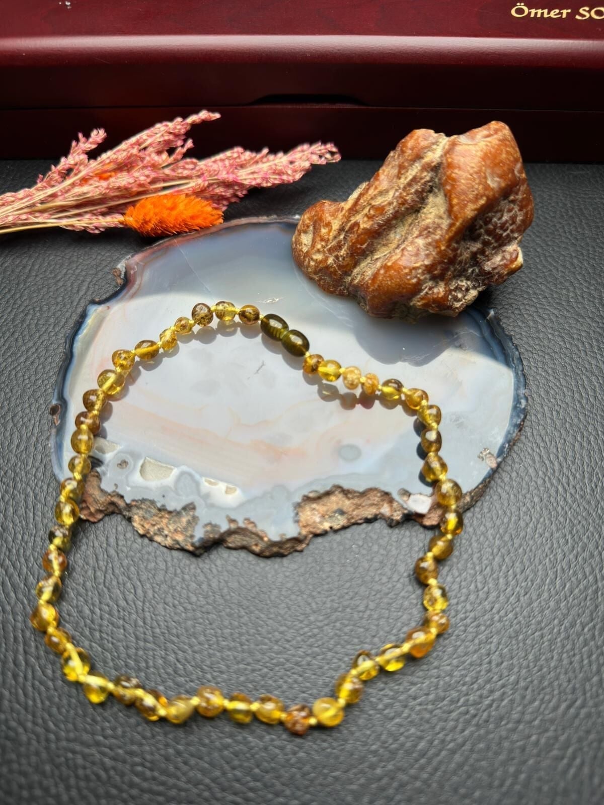 Damla Kehribar Bebek Diş Kolyesi