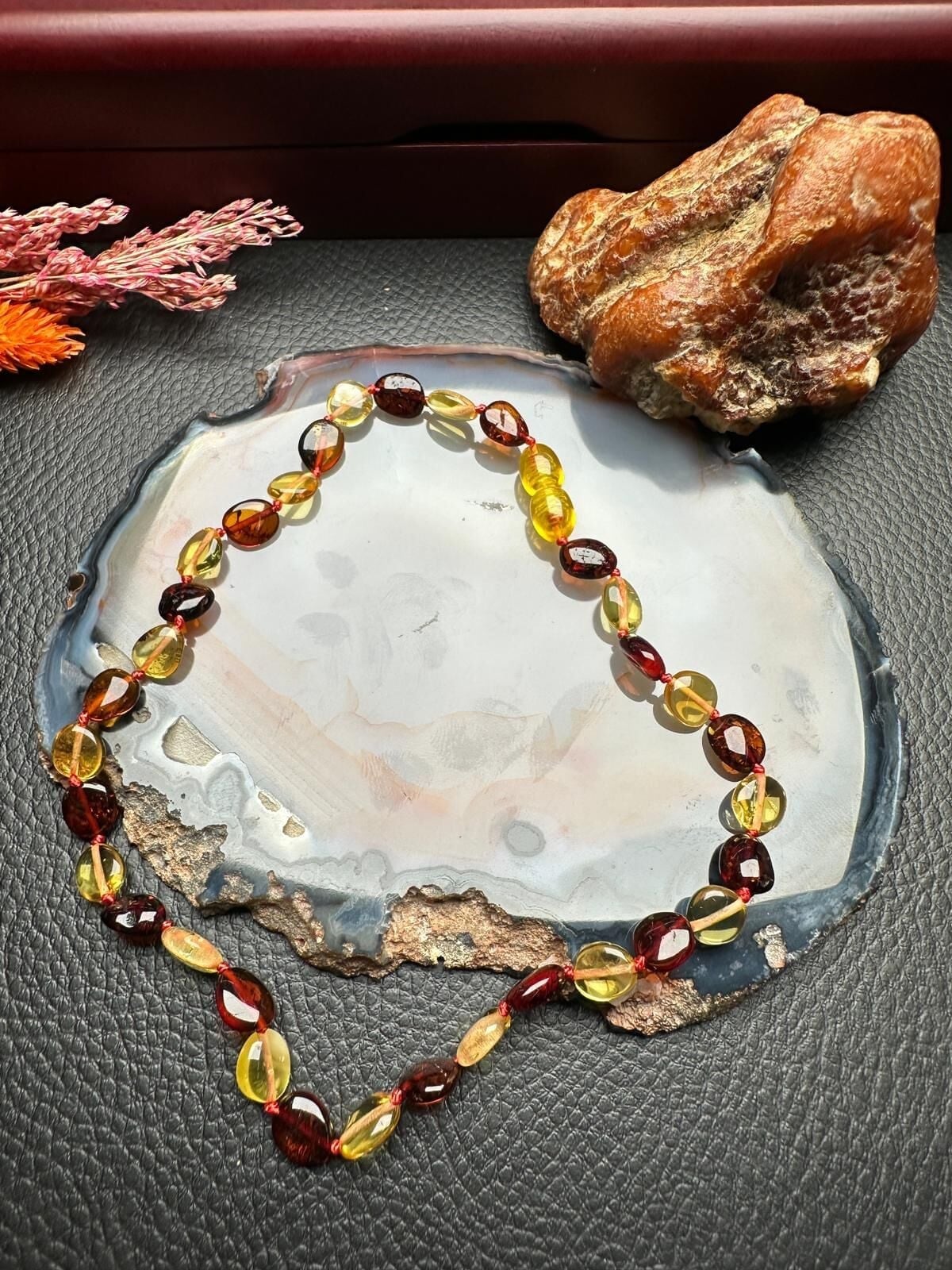 Damla Kehribar Bebek Diş Kolyesi