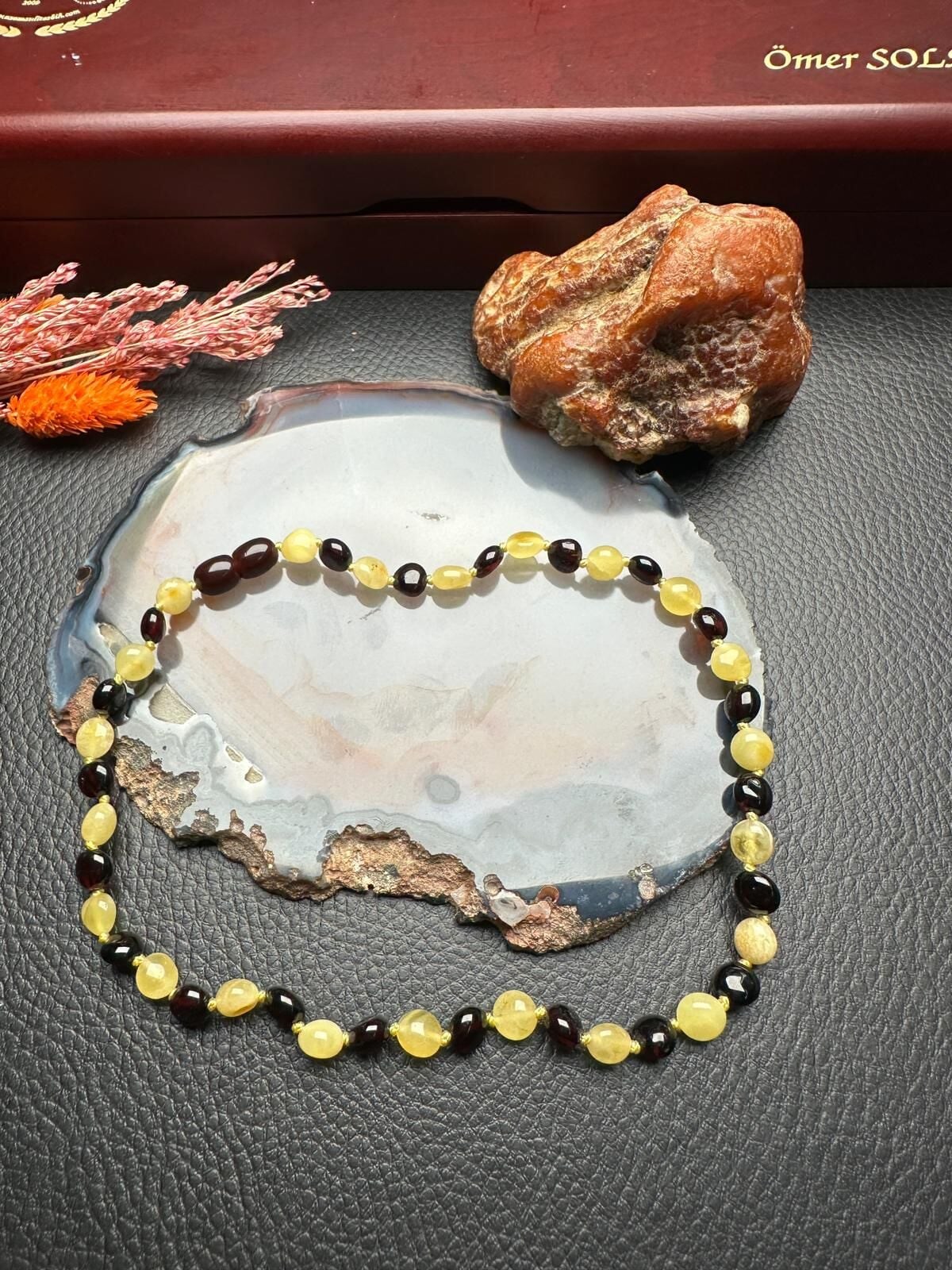 Damla Kehribar Bebek Diş Kolyesi