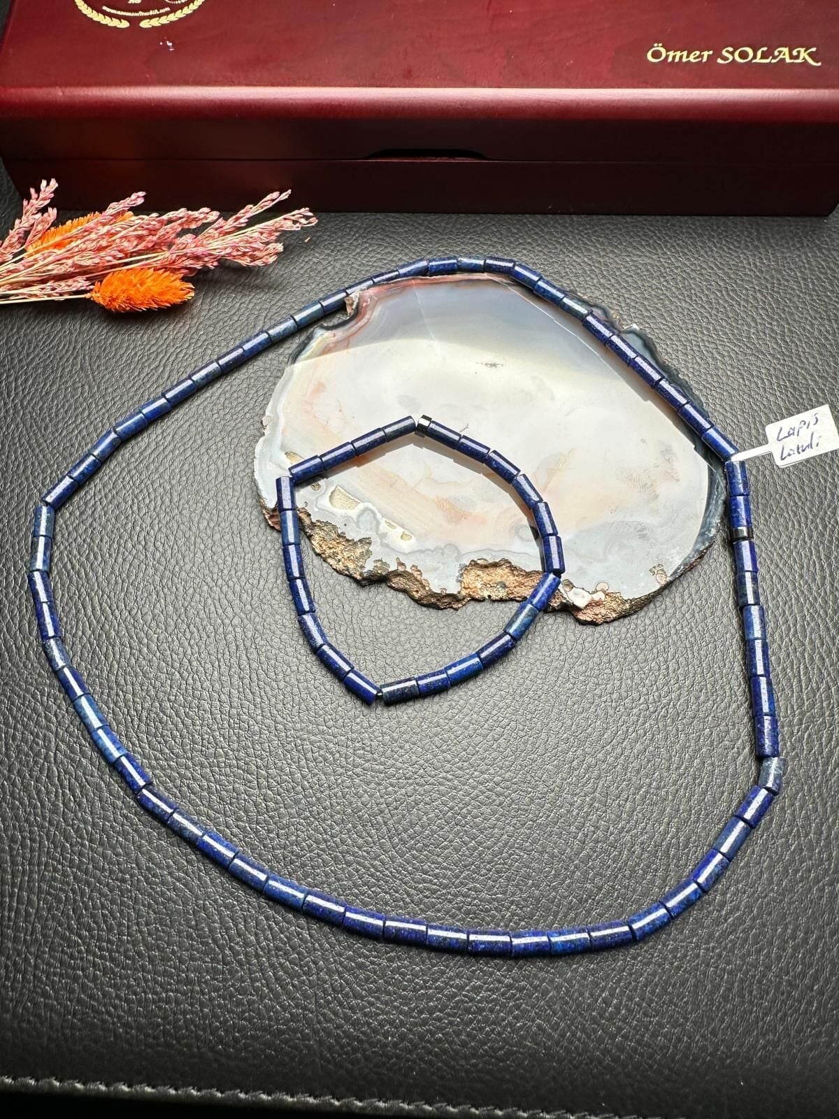 Lapis Lazuli Doğal Taş Bileklik ve Kolye Set