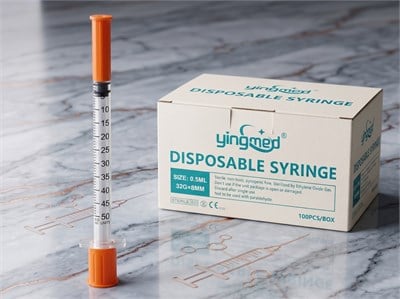 Yingmed 0.5 ml 32G 8mm Steril Botoks ve Mezoterapi Enjektörü (100 Adet),