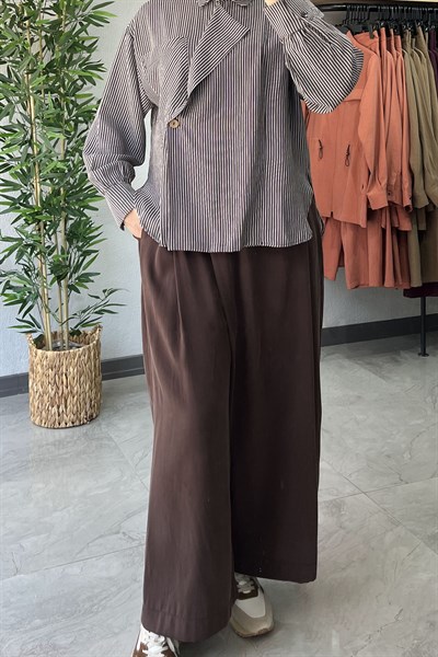 Almarwah Black Bol Paça Pantolon Kahve