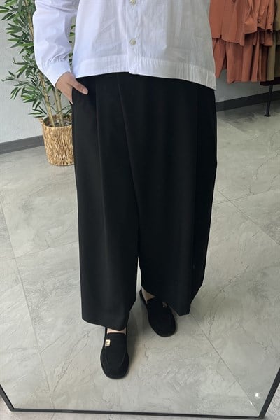 Almarwah Black Bol Paça Pantolon Siyah