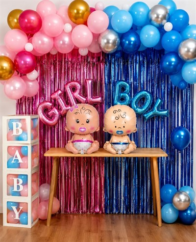 CİNSİYET BELİRLEME PARTİ SETİ - KIZ MI ? ERKEK Mİ? - 4 ADET BABY YAZILI BALON KUTUSU