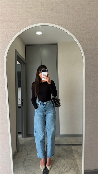 Yüksek bel mom jean