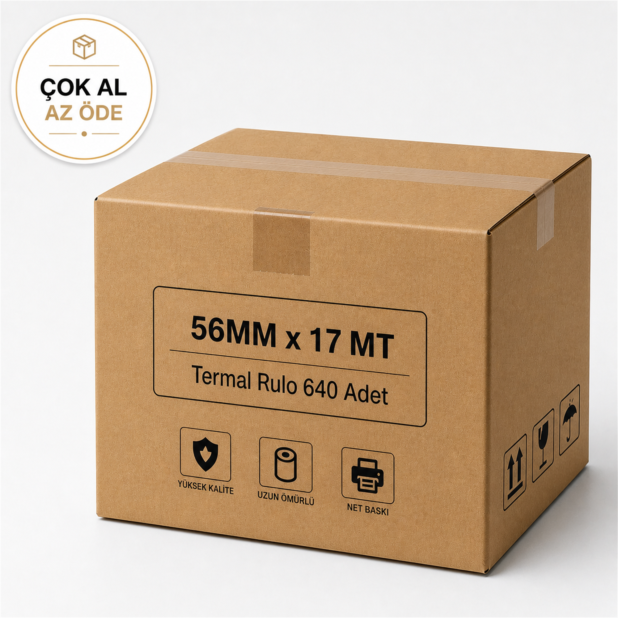 56 MM x 17 MT 640 Adet - 1 Koli Yazarkasa / Termal Pos Rulosu