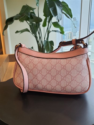 GUCCİ Dokuma kumaş paslanmaz çelik aksesuarlar ile tasarlanmış kol çantası