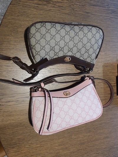 GUCCİ Dokuma kumaş paslanmaz çelik aksesuarlar ile tasarlanmış kol çantası