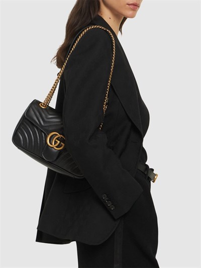 GUCCİ Deri İthal Toz Torbalı Mat Gold Zincirli Çanta