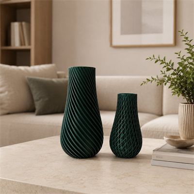 3D Vazo Takım 10 cm - 15 cm Kurşuni̇ Renk