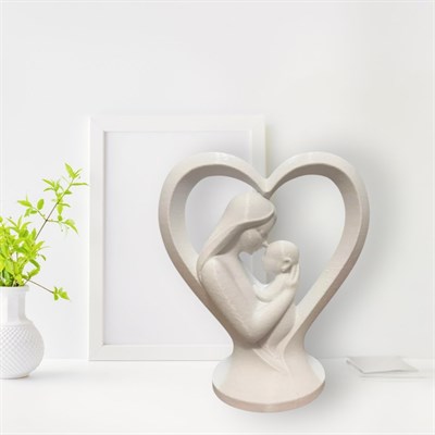 Anne Bebek Dekorati̇f Salon Oturma Odasi Biblo – Salon ve Ofis İçin Dekoratif Ürün 20 CM Beyaz