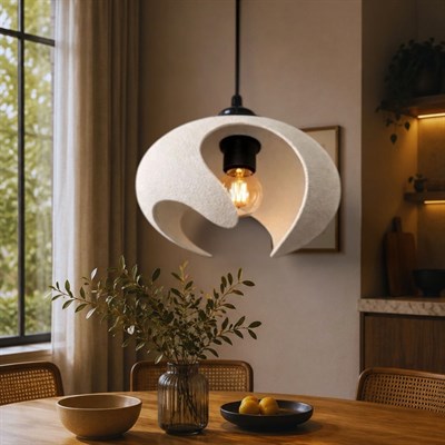 Beton Dokulu İskandi̇nav Premi̇um Salon Oturma Odası Avize 21 X 26 CM Beyaz