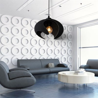 Beton Dokulu İskandi̇nav Premi̇um Salon Oturma Odası Avize 21 X 26 CM Siyah