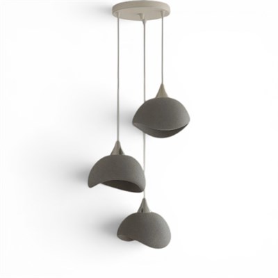 Beton Görünümlü İskandinav Tarzı Salon Oturma Odası 3lü Avize 32 X 70 CM Gri