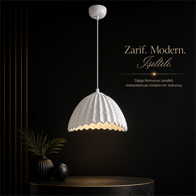 Dalga Desenli Sarkıt Avize – Modern Dekoratif Tavan Aydınlatması