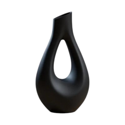 Dekorati̇f Vazo Tasarım – Salon Dekoru 20 CM Siyah