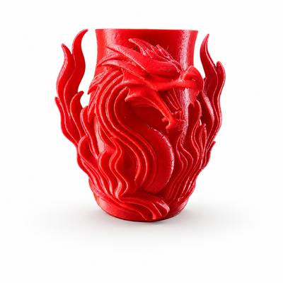Ejderha Vazo 15 Cm Kırmızı