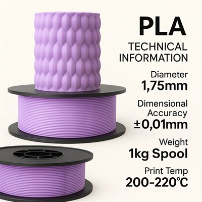 Filetto PLA+ 3D Filament – 1.75mm – 1KG – AMS Uyumlu Lila