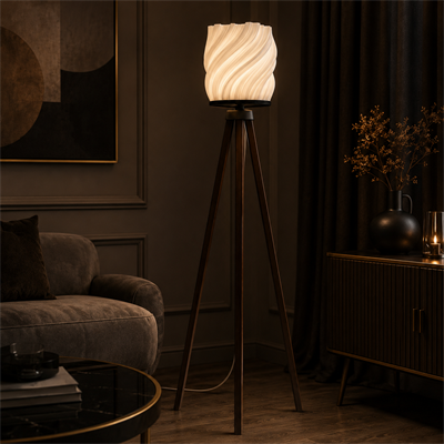 Luna Lambader Salon Oturma Odasi – Salon Aydınlatması 150 CM Kahverengi Ayaklı
