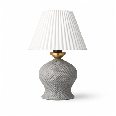Luxury Tasarımlı Abajur – Yatak Odası ve Çocuk Odası İçin Dekoratif Aydınlatma 31x45 CM Alt Gri