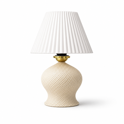 Luxury Tasarımlı Abajur – Yatak Odası ve Çocuk Odası İçin Dekoratif Aydınlatma 31x45 CM Alt Krem