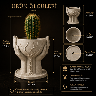 Mermer Desenli̇ Hand Of Tree Vazo 