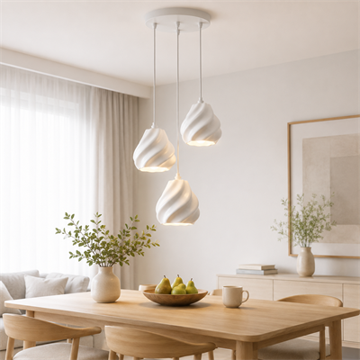 Pumpki̇n Salon Oturma Odasi Üçlü Sarkıt Avize – Salon Aydınlatması 70 CM