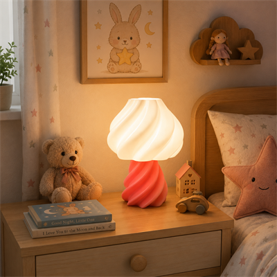 Pumpkin Abajur Yatak Odası Çocuk Odası Aydınlatması 22 CM Pembe
