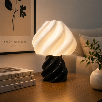 Pumpkin Abajur Yatak Odası Çocuk Odası Aydınlatması 22 CM Siyah
