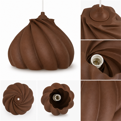 Pumpkin Tekli Avize Yatak Odası Mutfak Sarkıt Avize – Salon ve Oturma Odası Aydınlatması 25X25 CM Kahverengi