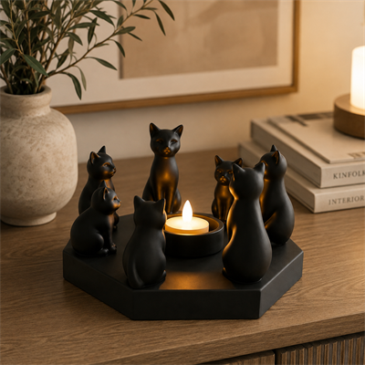 Ri̇tüel Kedi̇ Mumluk Bi̇blo Plasti̇k 20 CM Siyah