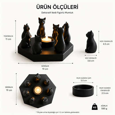 Ri̇tüel Kedi̇ Mumluk Bi̇blo Plasti̇k 20 CM Siyah