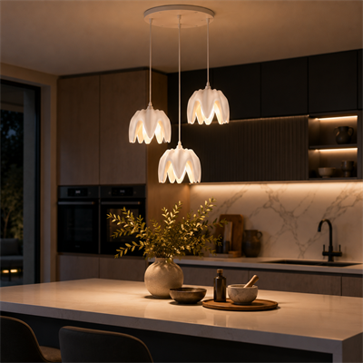 SİRİUS Beton Görünümlü 3lü Sarkıt Avize | Modern Salon & Oturma Odası Aydınlatması