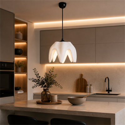 SİRİUS Beton Görünümlü Tekli Sarkıt Avize – Modern Salon ve Oturma Odası Aydınlatması