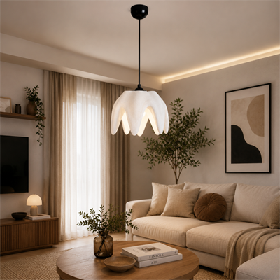 SİRİUS Beton Görünümlü Tekli Sarkıt Avize – Modern Salon ve Oturma Odası Aydınlatması