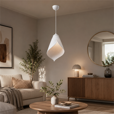 Yaprak Şekilli Beton Dokulu Salon / Oturma Odası Sarkıt Avize